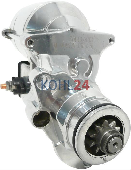 Anlasser Harley Davidson FLHP FLHR FLHRC FLHRSE FLHT FLHTC FLHTCSE FLHTCU FLHTCUSE FLHTCUTG FLHTK FLHTP FLHX FLHXSE FLHXXX FLSTC FLSTF SLSTN FLSTSB FLSTSE FLSTSFB FLTR FLTRX FXCW FXD FXDC usw. 12 Volt 1,4 KW chrom chrome