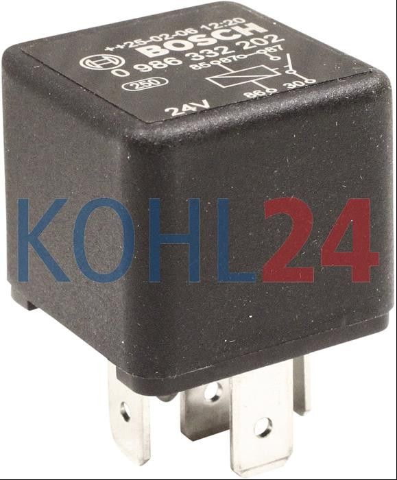 Relais 24 Volt 20 Ampere Bosch 0332003018 0332014202 0332014203 0332014213 0332019203 0332019213 0986332202 0986AH0253 0986AH0603 Original Bosch