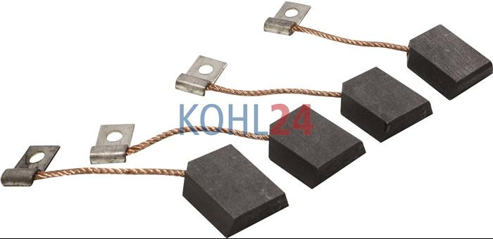 Satz = 4 Stück | Kohlensatz für Gleichstromlichtmaschine Delco Remy 1850761 1850768 1853611 1857962 1857963 1860344 1865831 1866148 1906925 1906929 1906950 1906955 1906984 1933194 D711 D712 D716 D720 D721 35,00 x 20,00 x 6,50 mm 6 Volt / 12 Volt