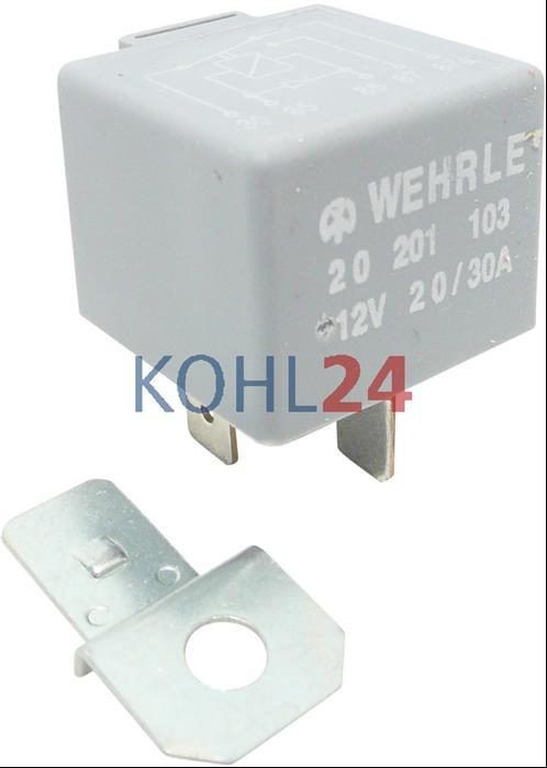 Relais 12 Volt 20 Ampere / 30 Ampere Wehrle 20201103