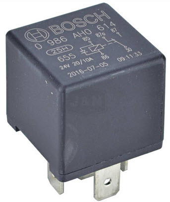 Relais 24 Volt 20 Ampere / 10 Ampere Bosch 0332204204 0332204214 0986AH0614 Original Bosch