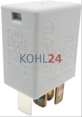 Relais 24 Volt 10 Ampere / 15 Ampere Bosch 0332207201 0332207202 0332207402 0332207404 0332207405 0332207406 0986AH0305 Wehrle 29401000 29401041 Original Bosch