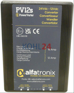 Spannungswandler Alfatronix PV12S 24 / 12 Volt 12 Ampere Original Alfatronix
